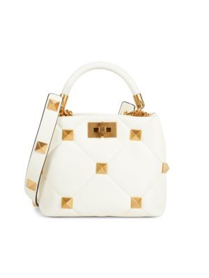 Valentino Garavani Small Roman Stud Leather Satchel on SALE | Saks OFF 5TH | Saks Fifth Avenue OFF 5TH