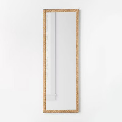 22" x 65" Woven Check Full Length Mirror Natural - Threshold™ designed with Studio McGee | Target