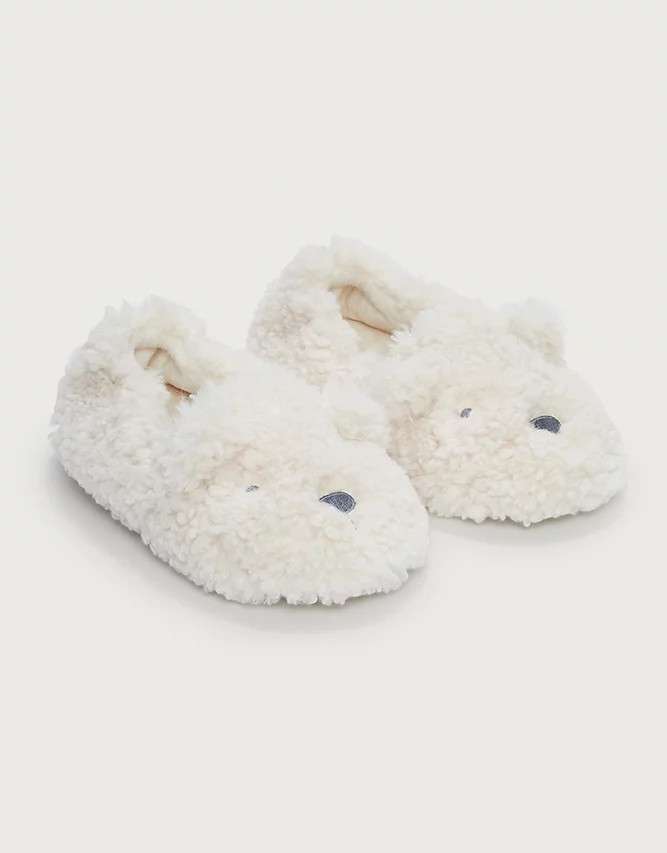 Teddy Bear Borg Slippers | The White Company UK & ROW
