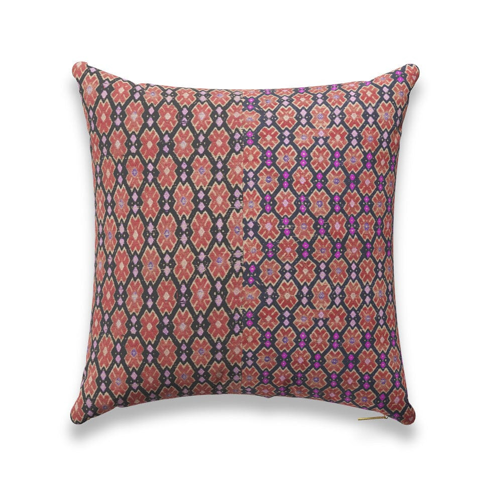 Coral Cross Miao Pillow by St. Frank | Pink | 26" W x 26" H | Cotton/Silk/Linen - St. Frank | Hav... | Havenly