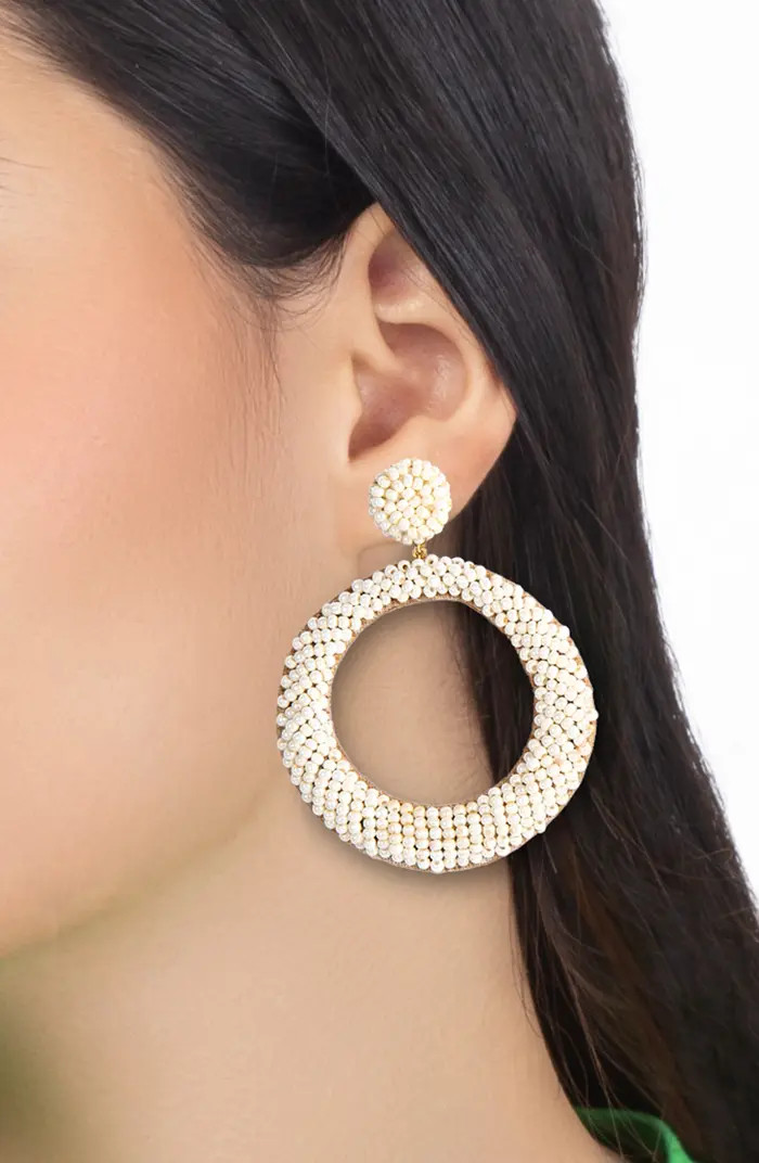 Asta Beaded Hoop Drop Earrings | Nordstrom