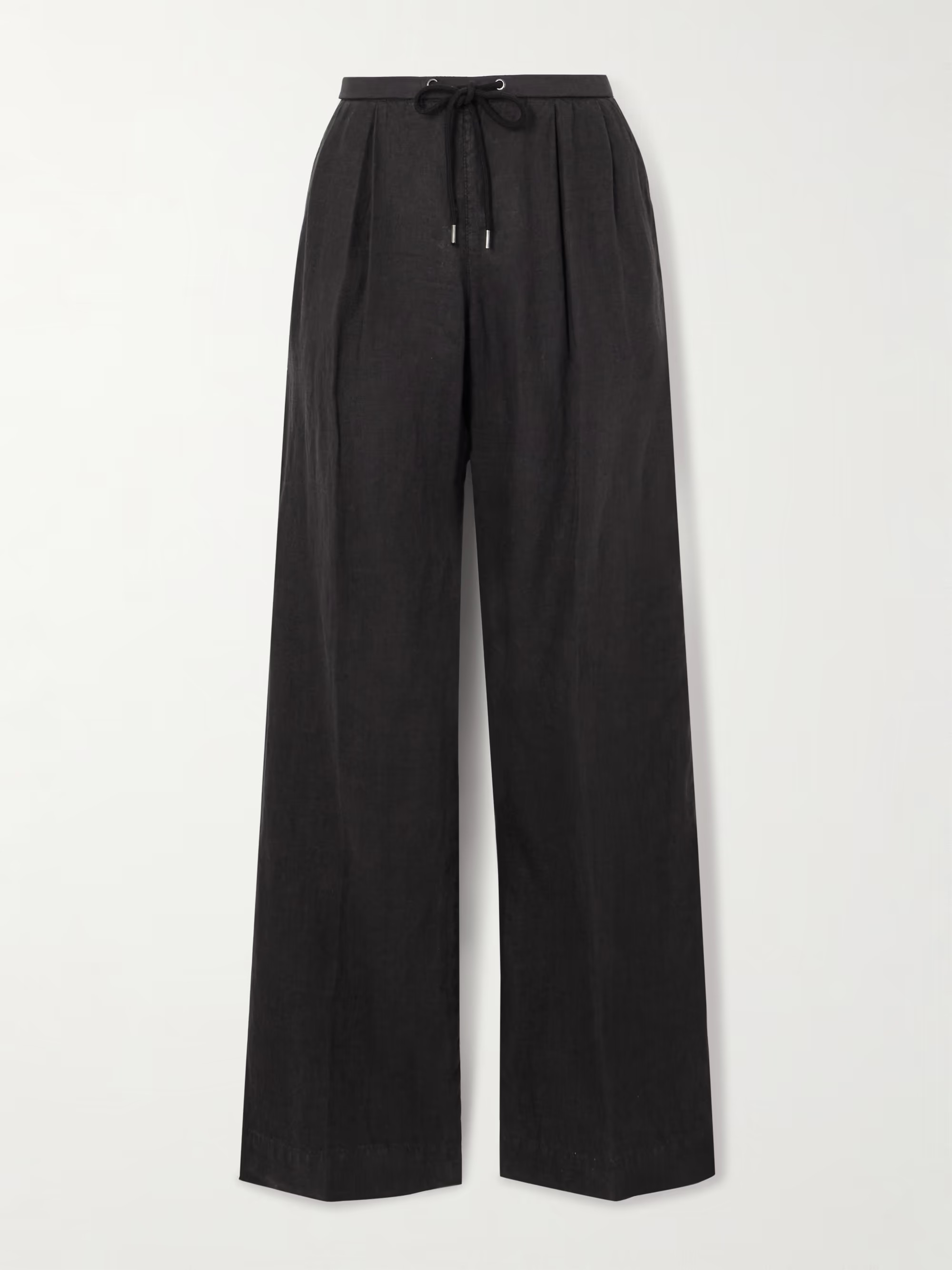 Pleated linen wide-leg pants | NET-A-PORTER (US)