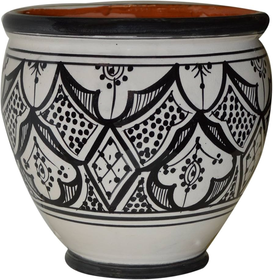 Amazon.com : Handmade Ceramic Flower Pot Moroccan Indoor Outdoor Mediterranean Spanish Style Gard... | Amazon (US)