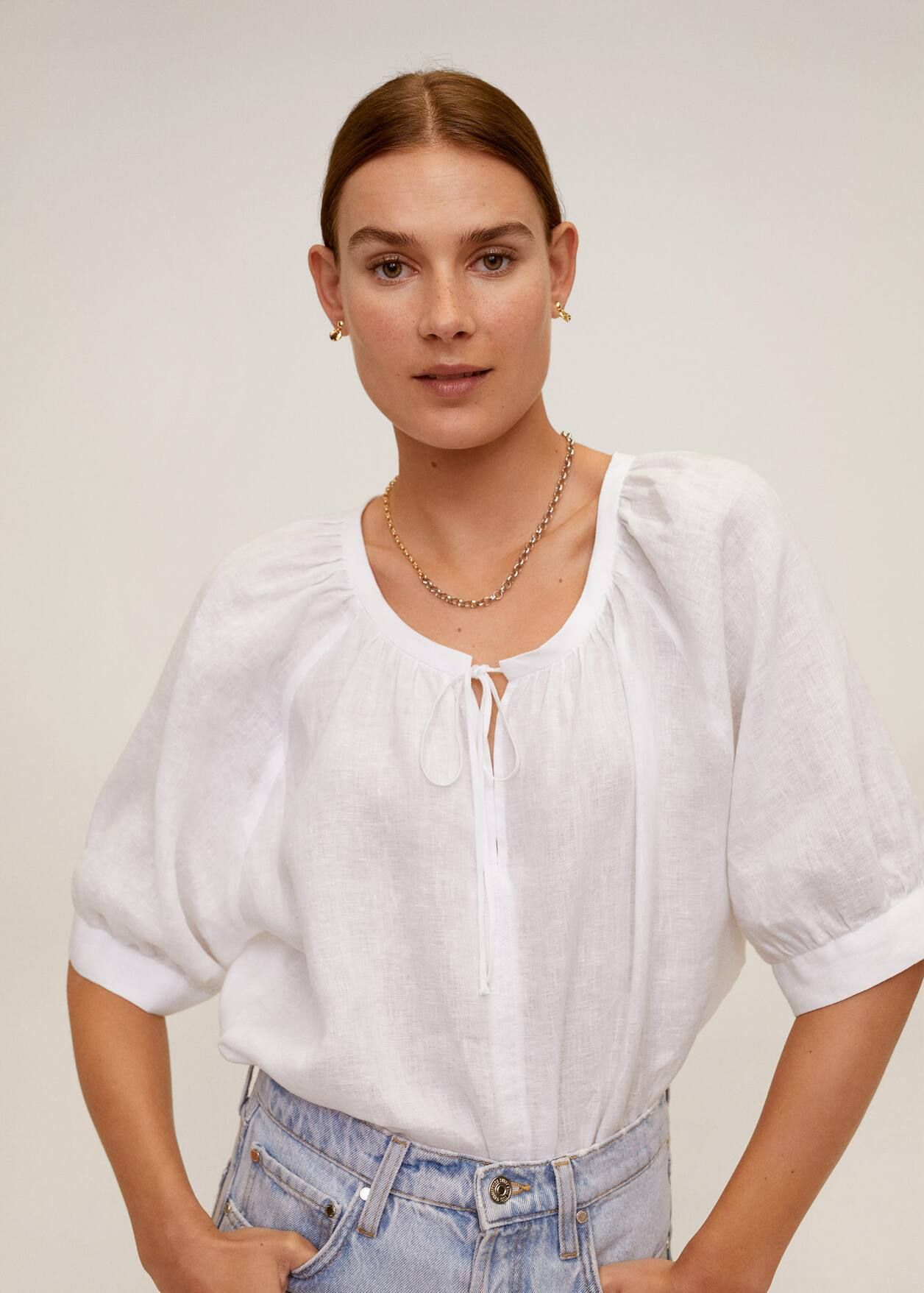 Linen blouse | MANGO (US)