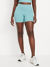 High-Waisted StudioSmooth Biker Shorts -- 6-inch inseam | Old Navy (CA)