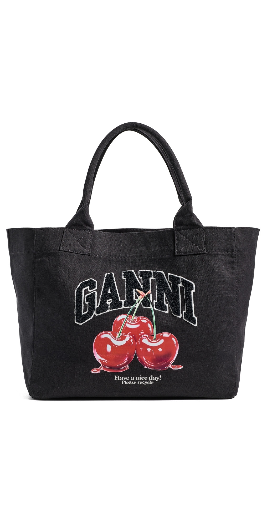 GANNI Medium Trapeze Shopper Cherry Printed Tote Phantom One Size | Shopbop