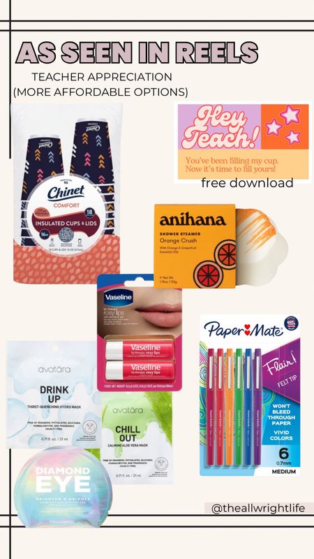 Here are some more affordable options for a teacher appreciation gift using the same free download  

#LTKGiftGuide