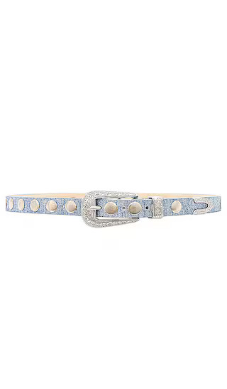 Phoenix Belt With Disc Studs in Light Denim | Revolve Clothing (Global)