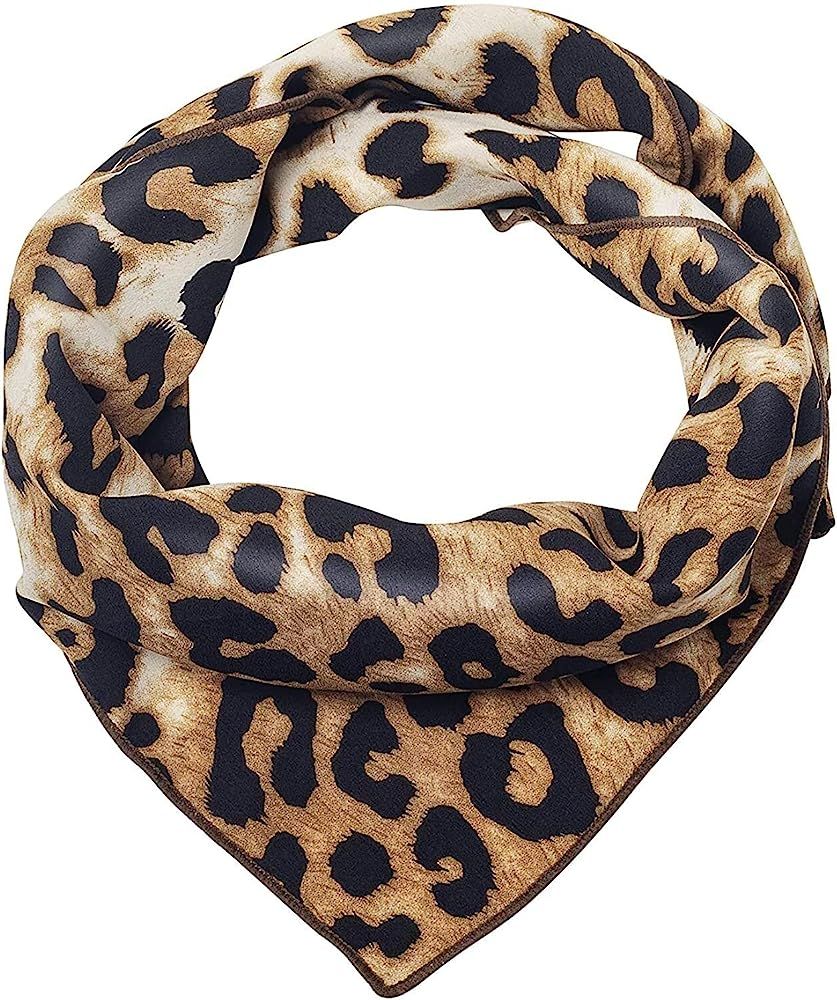 Foyinbet Leopard Print Hair Scarfs Cheetah Bandana Animal Neck Neckerchief for Women 23.6INCH | Amazon (US)