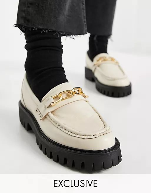 ASRA Freya chunky loafers in milk leather | ASOS (Global)