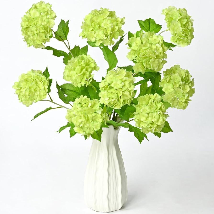 Waipfaru 4PCS Hydrangea Artificial Flowers, Real Touch Flowers, 26.8" Faux Hydrangea Flowers, Lat... | Amazon (US)