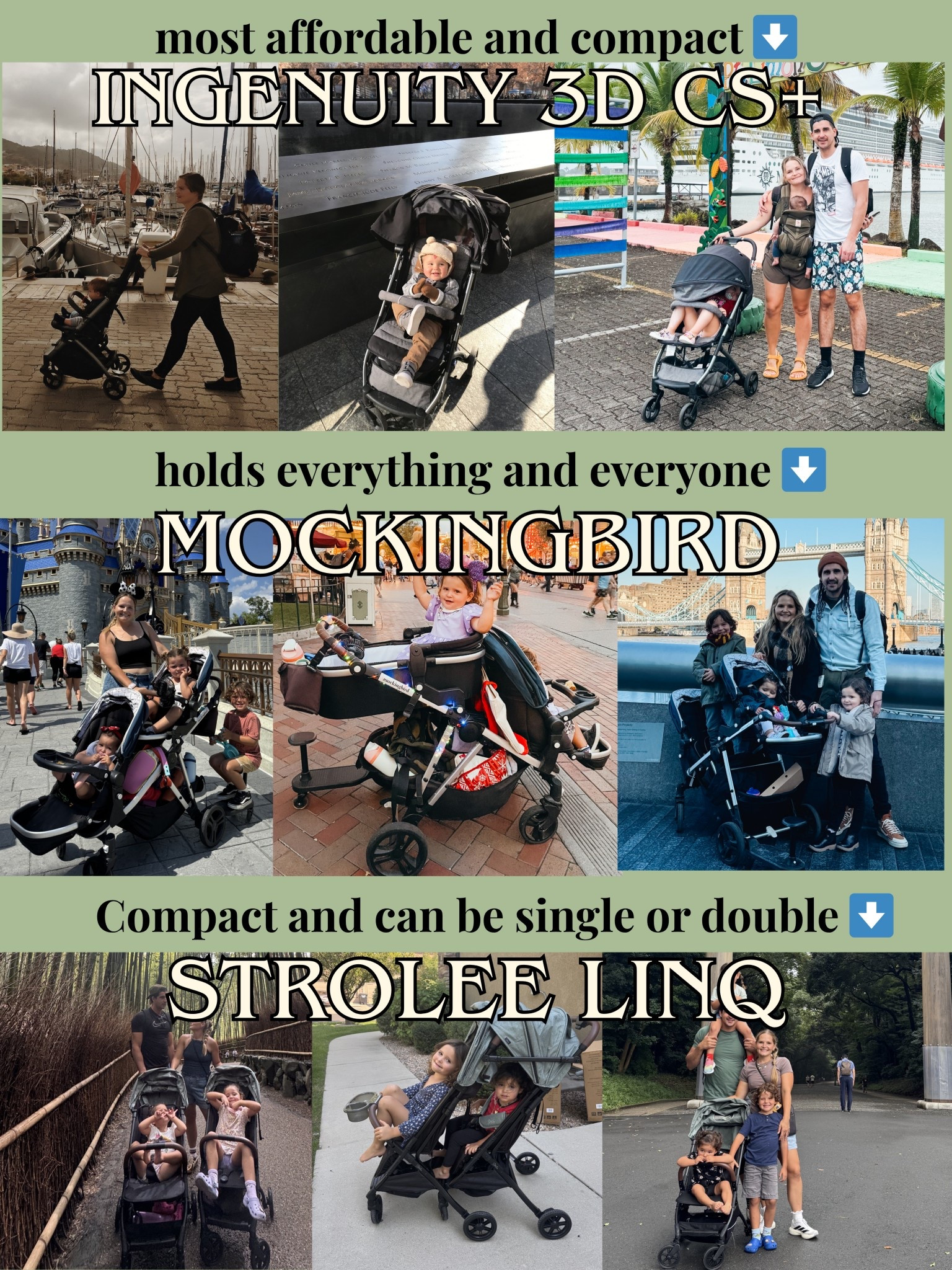 My top strollers and what they are best at! I know travel strollers and these are all good for different reasons. Each stroller has fit us at different times and for different destinations  

#LTKBaby #LTKTravel #LTKmomlife