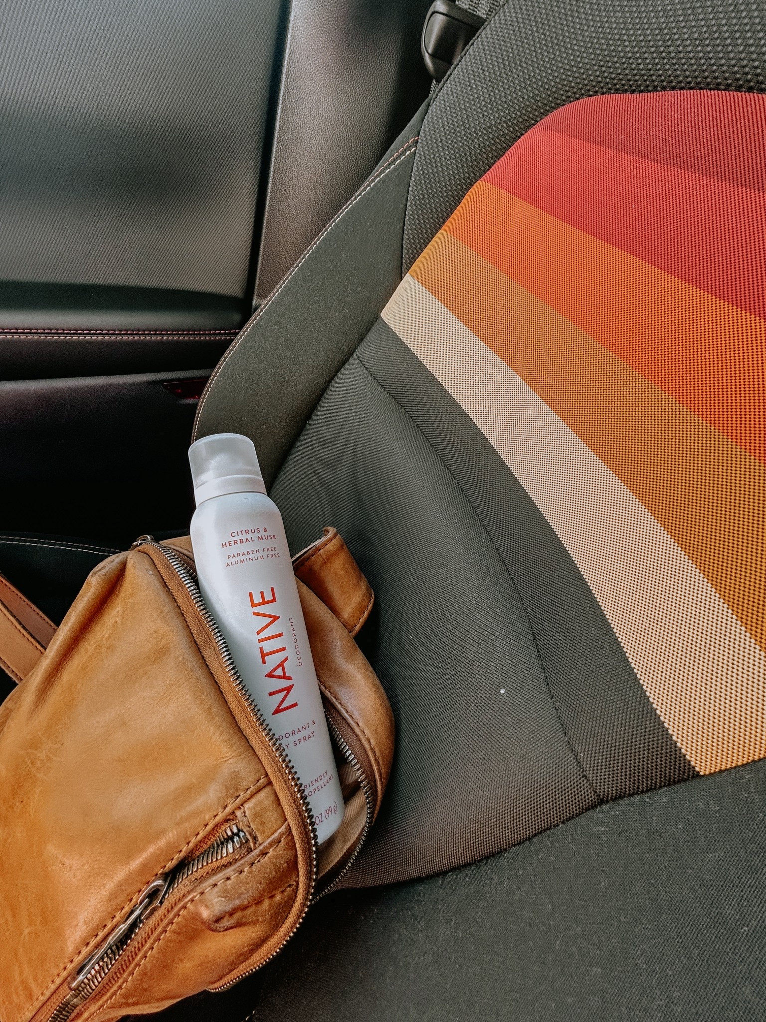 Great for on the go. 
Native | spray deodorant 