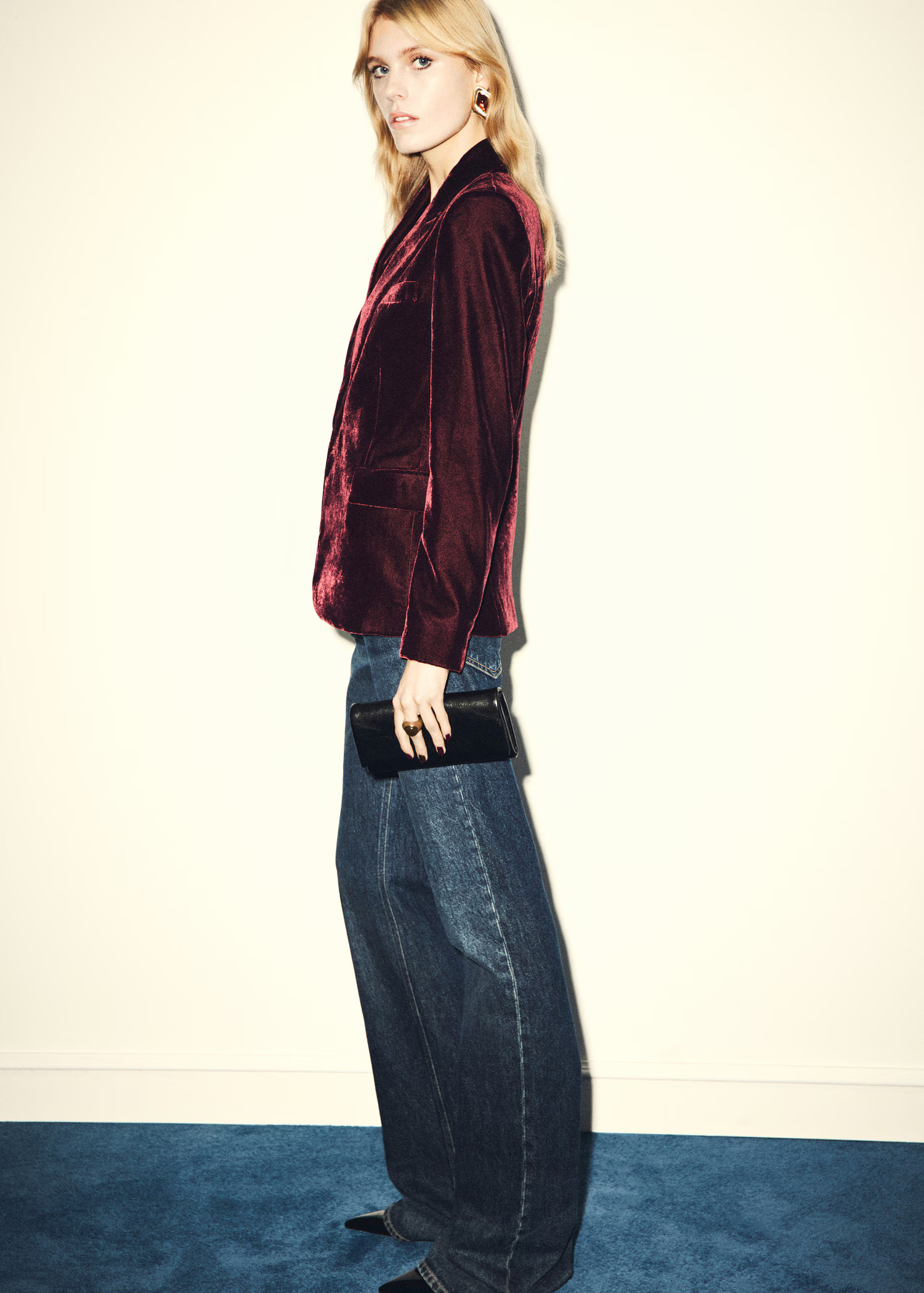 Structured velvet blazer - Women | MANGO USA | Mango (US/MX/AU)