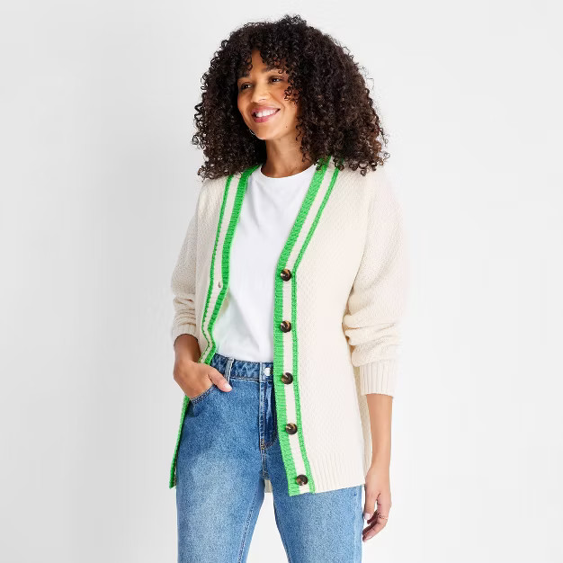 Women's Varsity Cardigan - Future Collective™ With Kahlana Barfield Brown | Target