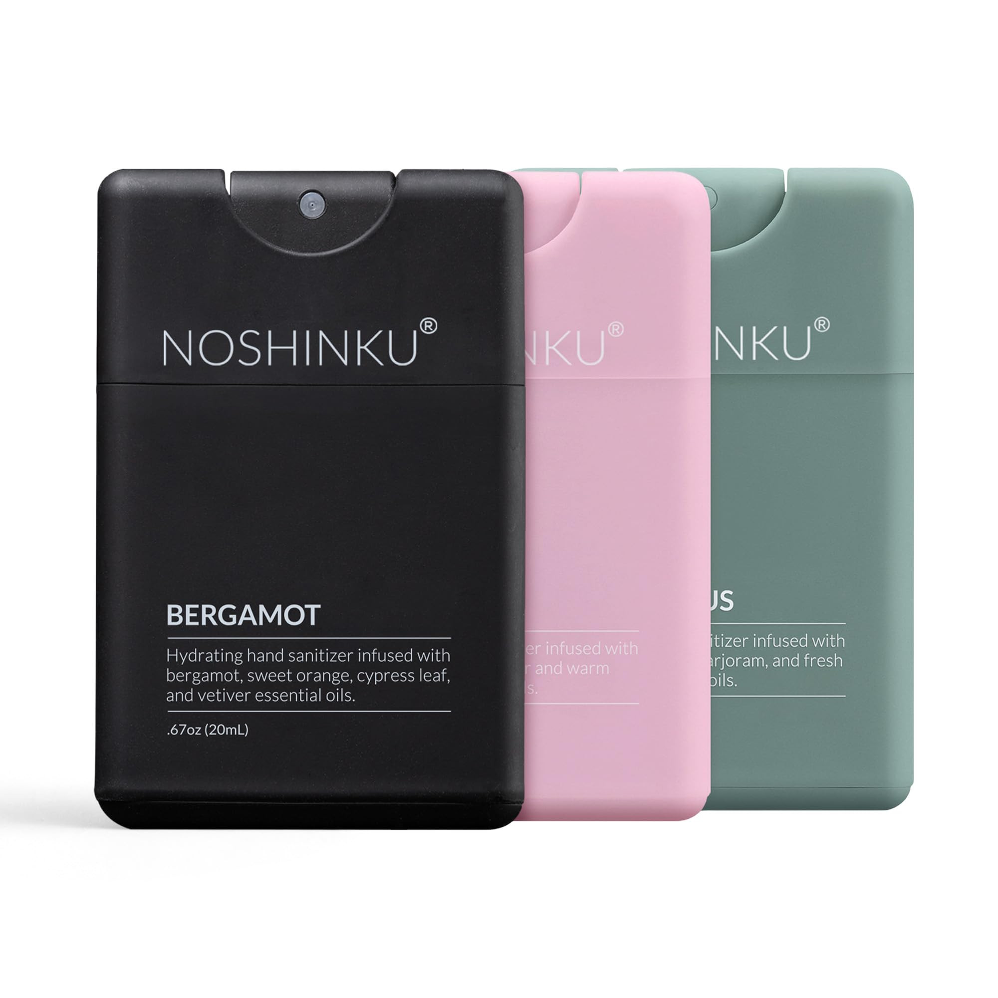 Noshinku - Refillable Hand Sanitizer Discovery 3-Pack, Travel Size Spray with Hydrating Botanical... | Amazon (US)