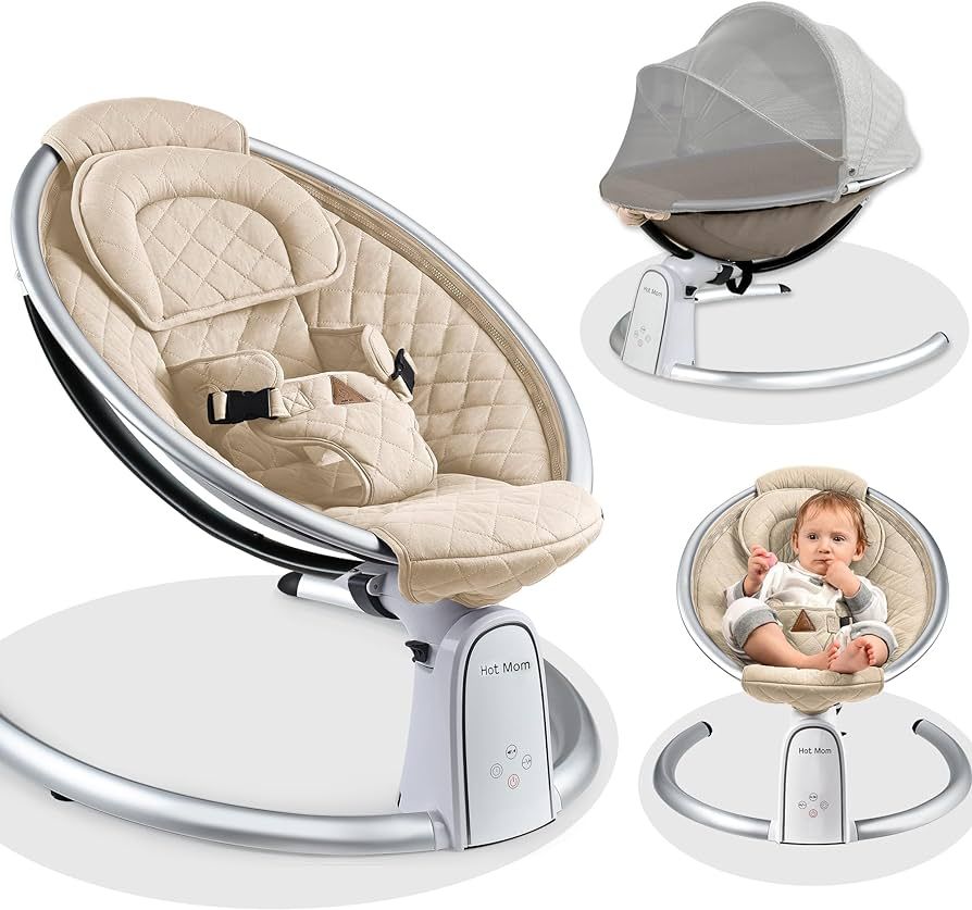 Hot Mom Electric Baby Bouncer for Newborn Infant,Bluetooth Baby Swing Enabled Automatic, Baby Roc... | Amazon (US)