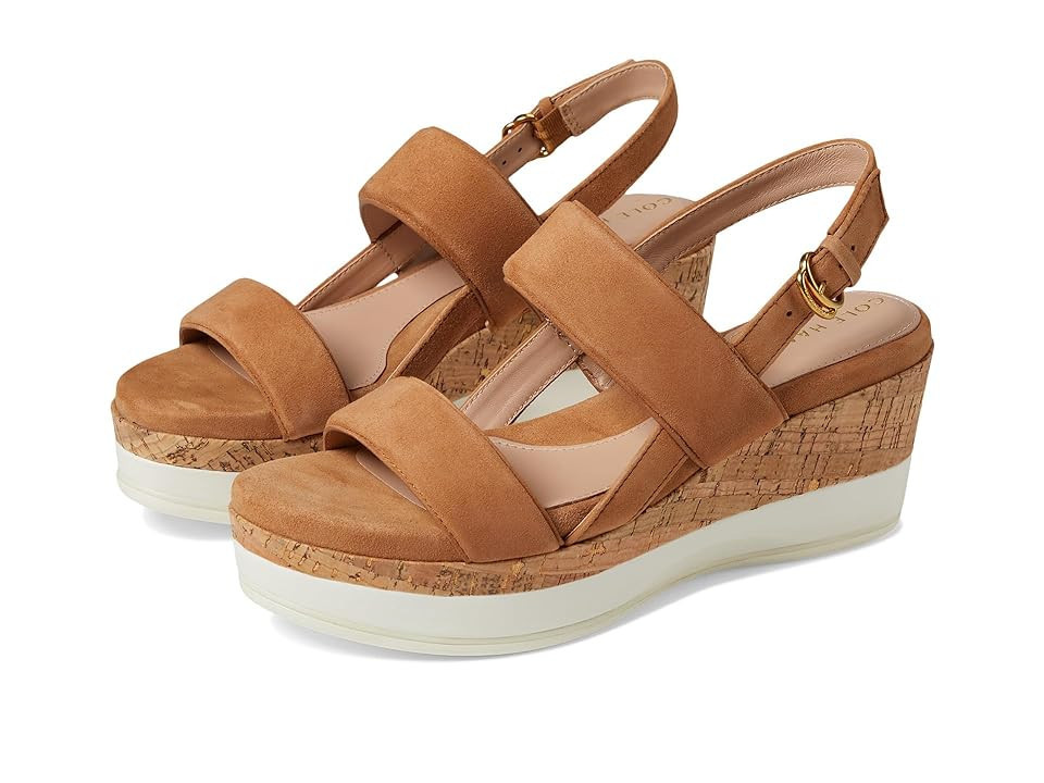 Cole Haan Aislin Wedge Sandal Women's Sandals Pecan Suede/Cork : 5.5 B - Medium, Leather | Zappos