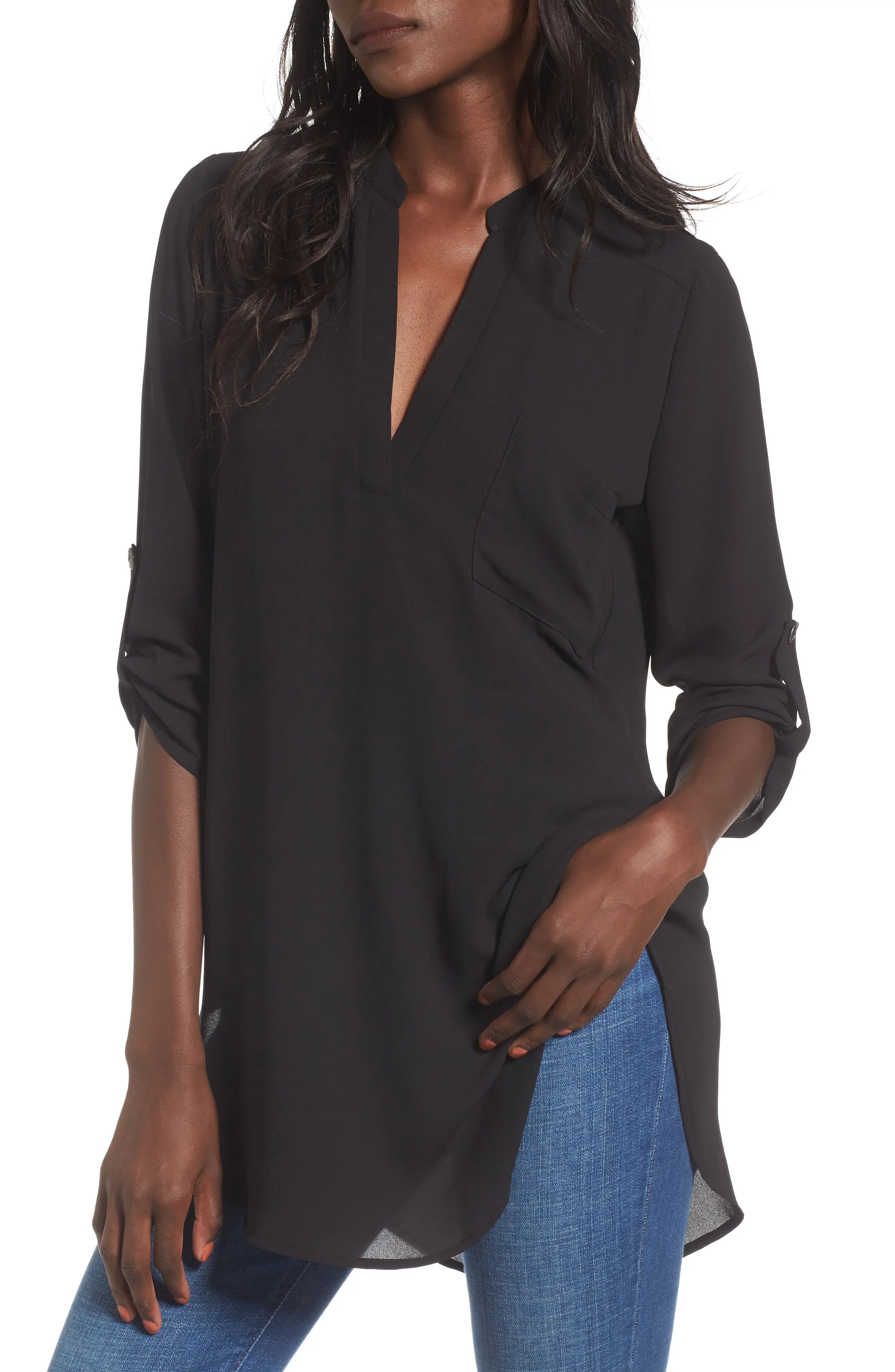 Perfect Roll Tab Sleeve Tunic | Nordstrom