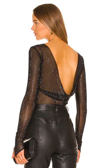 Mesha Blouse in Black Glitter | Revolve Clothing (Global)