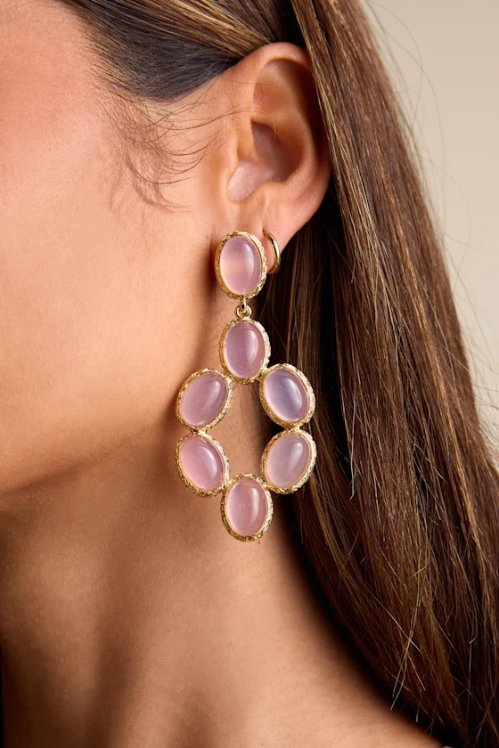 Monroe Pink Stone Statement Earrings | Lulus