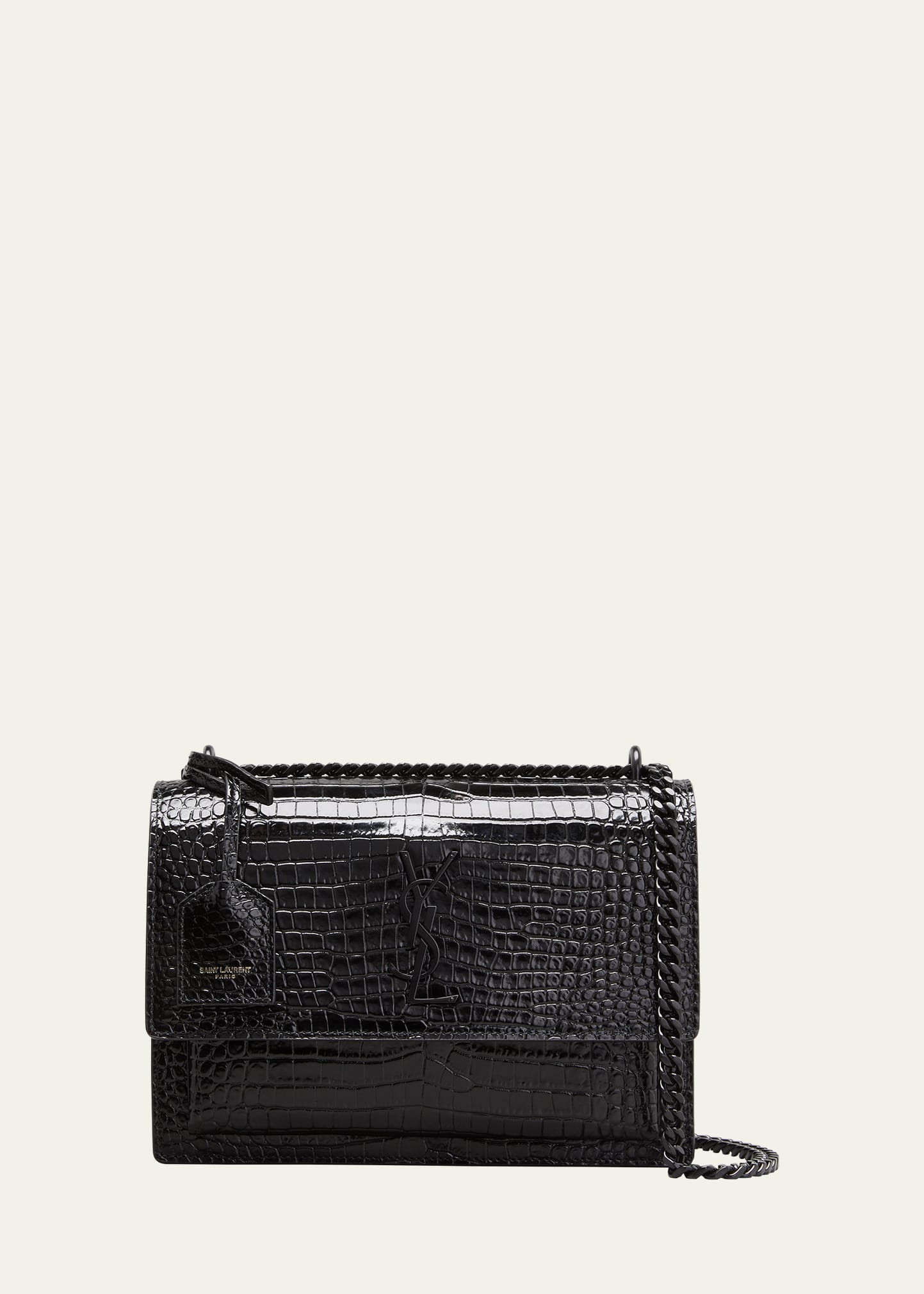 Sunset Medium YSL Crossbody Bag in Croc-Emboassed Leather | Bergdorf Goodman
