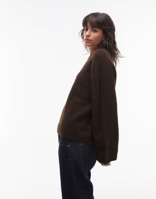 Arket super soft alpaca and wool blend relaxed sweater in brown | ASOS (Global)