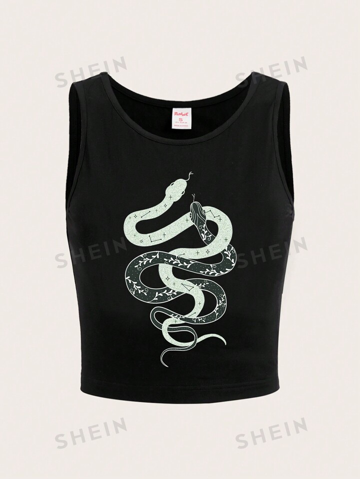 ROMWE Goth Snake Print Tank Top | SHEIN USA | SHEIN