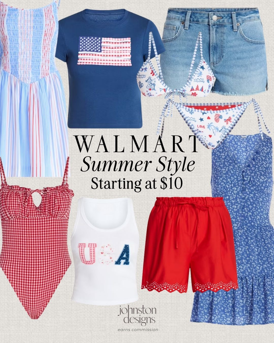Walmart summer style finds starting at $10, perfect for Fourth of July outfits, beach days and festive warm weather looks. 🇺🇸

Walmart summer style, Fourth of July outfit, patriotic swimsuit, red gingham one piece, blue floral dress, denim mini skirt, USA tank top, flag graphic tee, red eyelet shorts, striped sundress, affordable Walmart fashion, red white blue outfits, summer vacation style, budget friendly finds 

 #LTKootd #LTKSeasonal