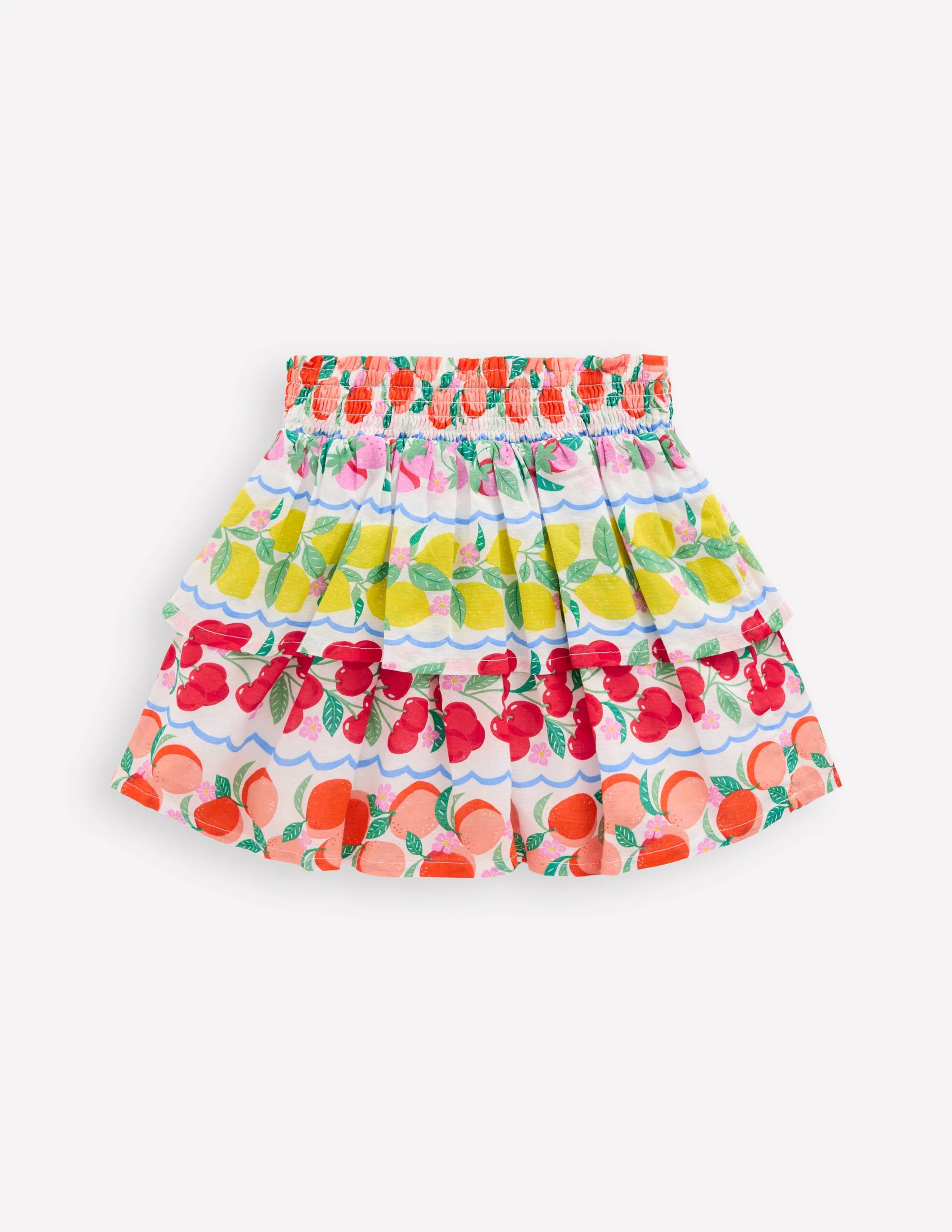 Tiered Woven Skirt-Rainbow Fruit Stripe | Boden UK