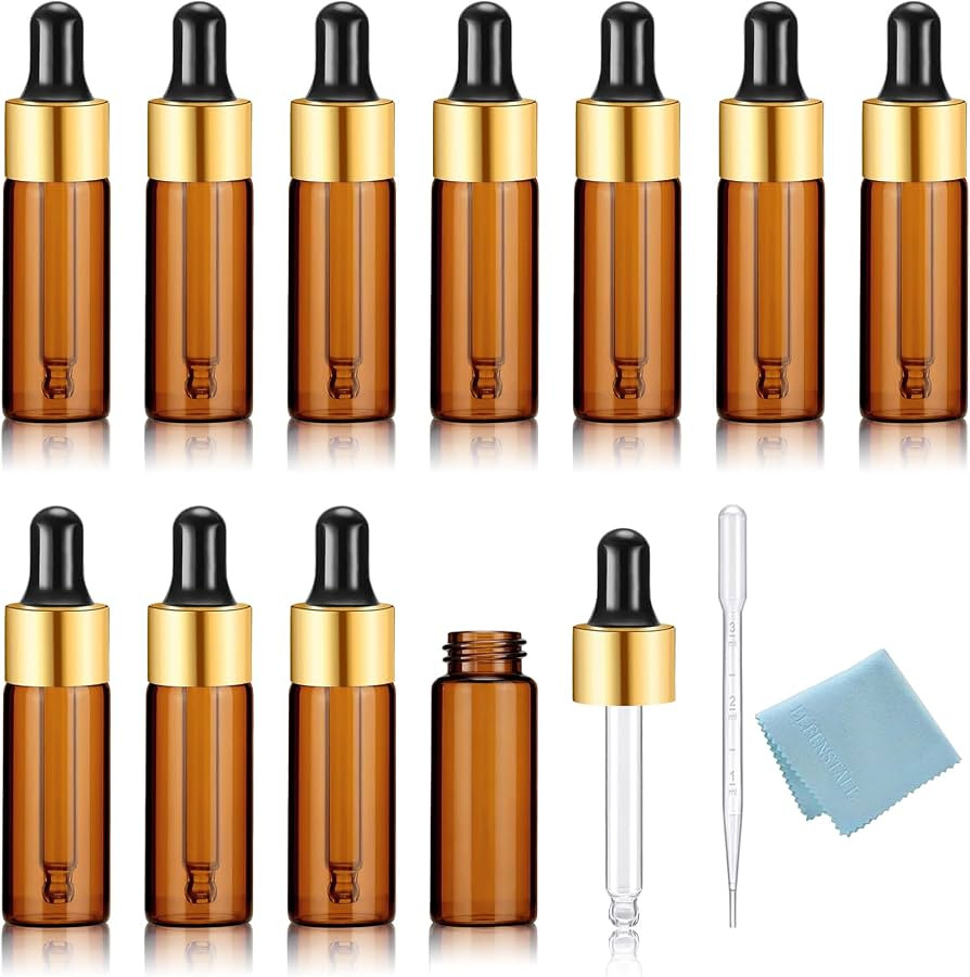 Elfenstall- 10Pcs 5ml Amber Dropper Bottles Small Empty Glass Bottle Sample Containers Liquid Via... | Amazon (US)