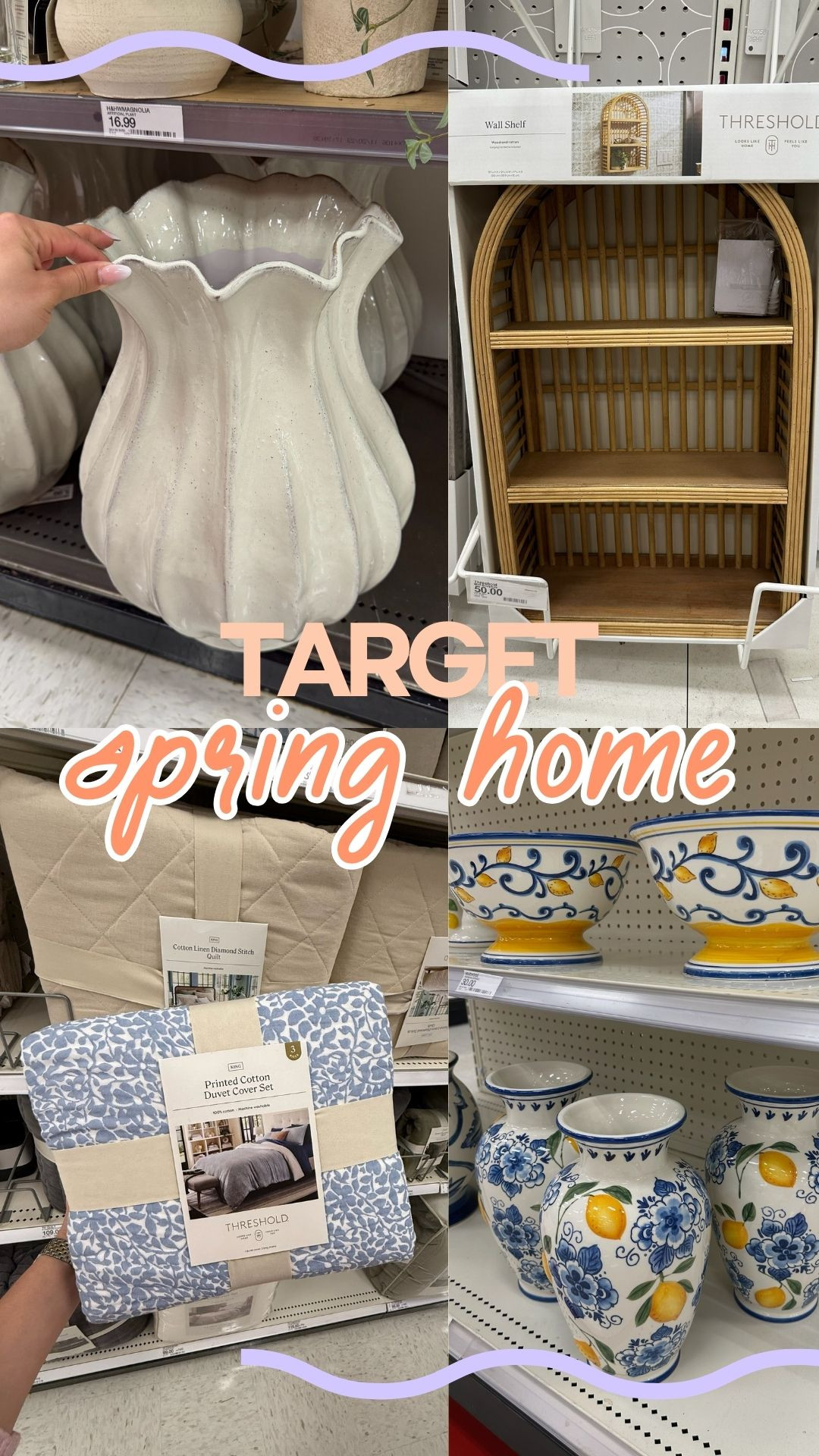 Target spring home finds! I’m loving this oversized vase and the arched storage shelf—Target always nails home decor. 

 

#LTKmomlife #LTKSeasonal #LTKHome