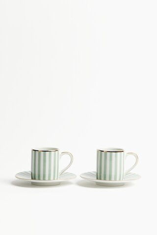 H & M - 2-pack Espresso Cup and Saucer - Green | H&M (US + CA)