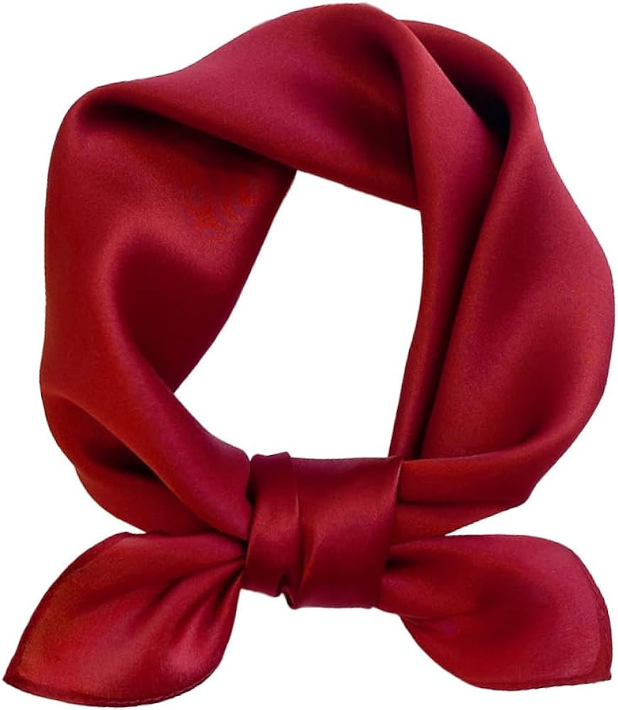 MEISEE Solid Color Mulberry Silk Scarf 20" Square Scarf Neck Scarf Hair Head Breathable Lightweig... | Amazon (US)