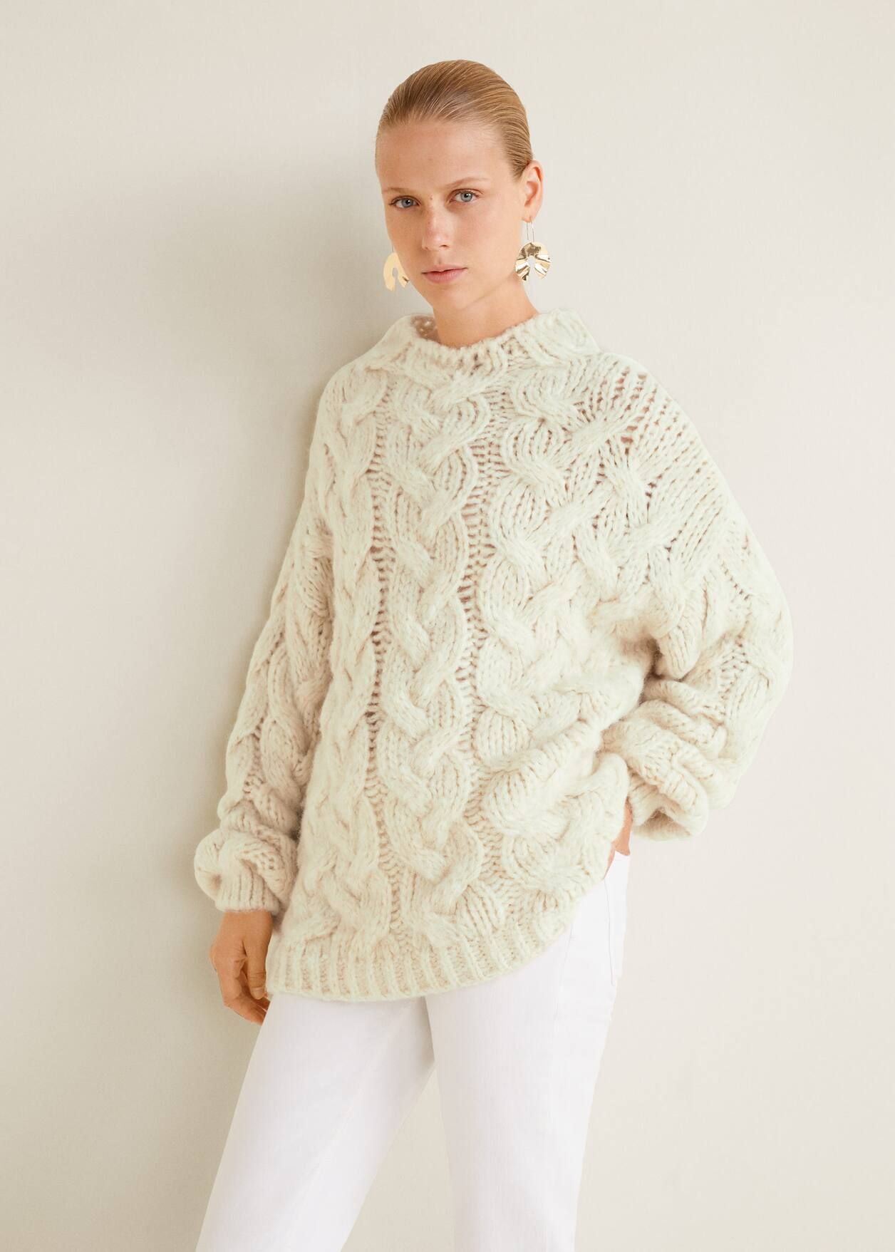 Knitted braided sweater - Women | MANGO (US)