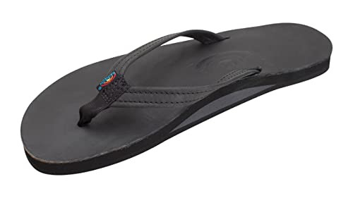 Rainbow Sandals Women's Single Layer Premier Leather Narrow Strap, Black, Ladies Small / 5.5-6.5 B(M) US | Amazon (US)
