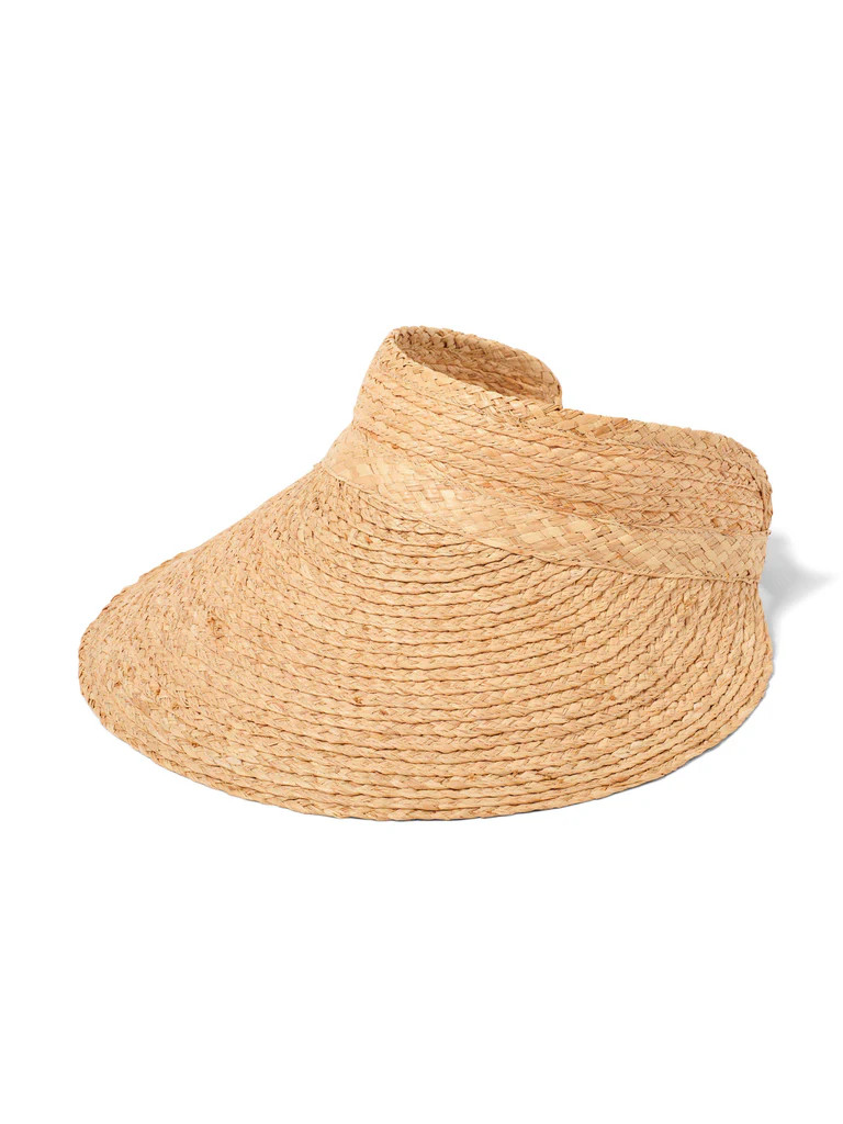 Packable Wide-Brimmed Straw Visor | Faherty