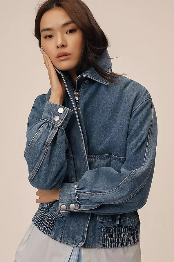 Pilcro Utility Denim Bomber Jacket | Anthropologie (US)