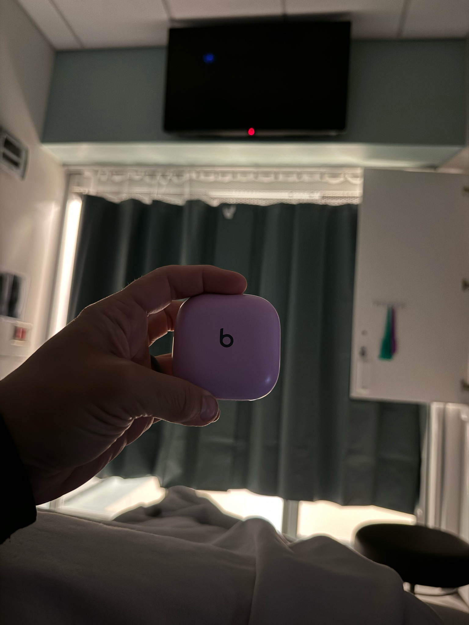 Must have  noise canceling hear phones. I love the purple color and they work well when I run too!