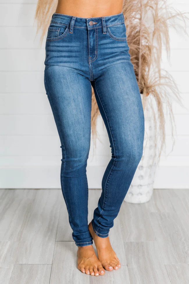 Willa Medium Wash Skinny Jeans | The Pink Lily Boutique