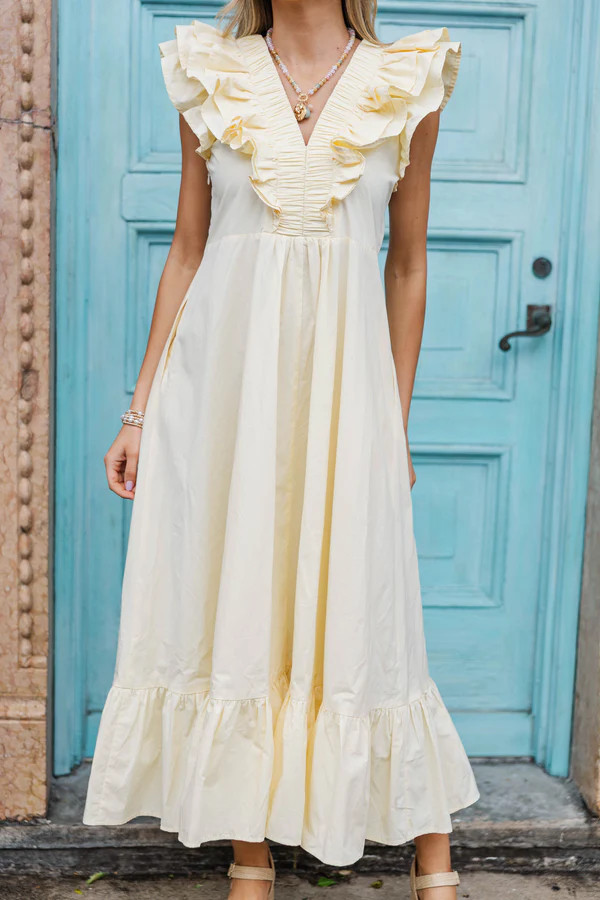 The Creative Yellow Midi Dress | The Mint Julep Boutique