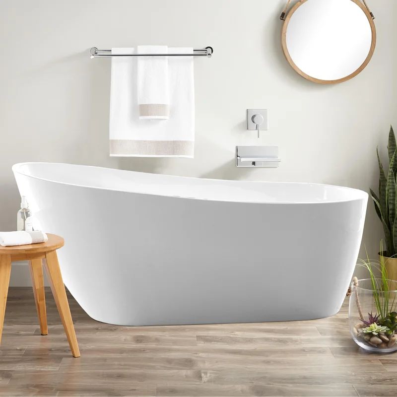 54.7" X 28.3" Freestanding Soaking Bathtub | Wayfair Professional