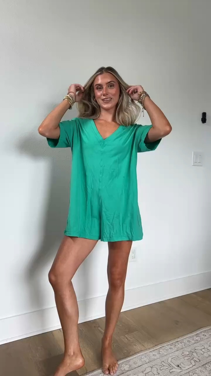 Amazon size XS Lianlive Summer Romper for Women Oversized Short Sleeve Athletic T-Shirt Tee Rompers Casual Reversible Workout Overalls

#LTKootd #LTKSaleAlert #LTKSwim