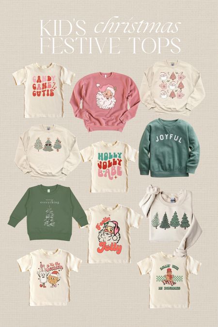 Kids Christmas sweatshirts & tops #kidschristmasoutfits #girlschristmassweatshirts #boyschristmassweatshirts #kidschristmasgraphictees #toddlerchristmastop #christmassweatshirt #christmasshirts 

#LTKkids #LTKHoliday #LTKunder50