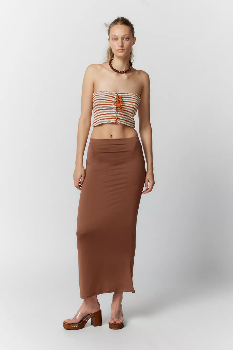 UO Dominique Minimal Maxi Skirt | Urban Outfitters (US and RoW)