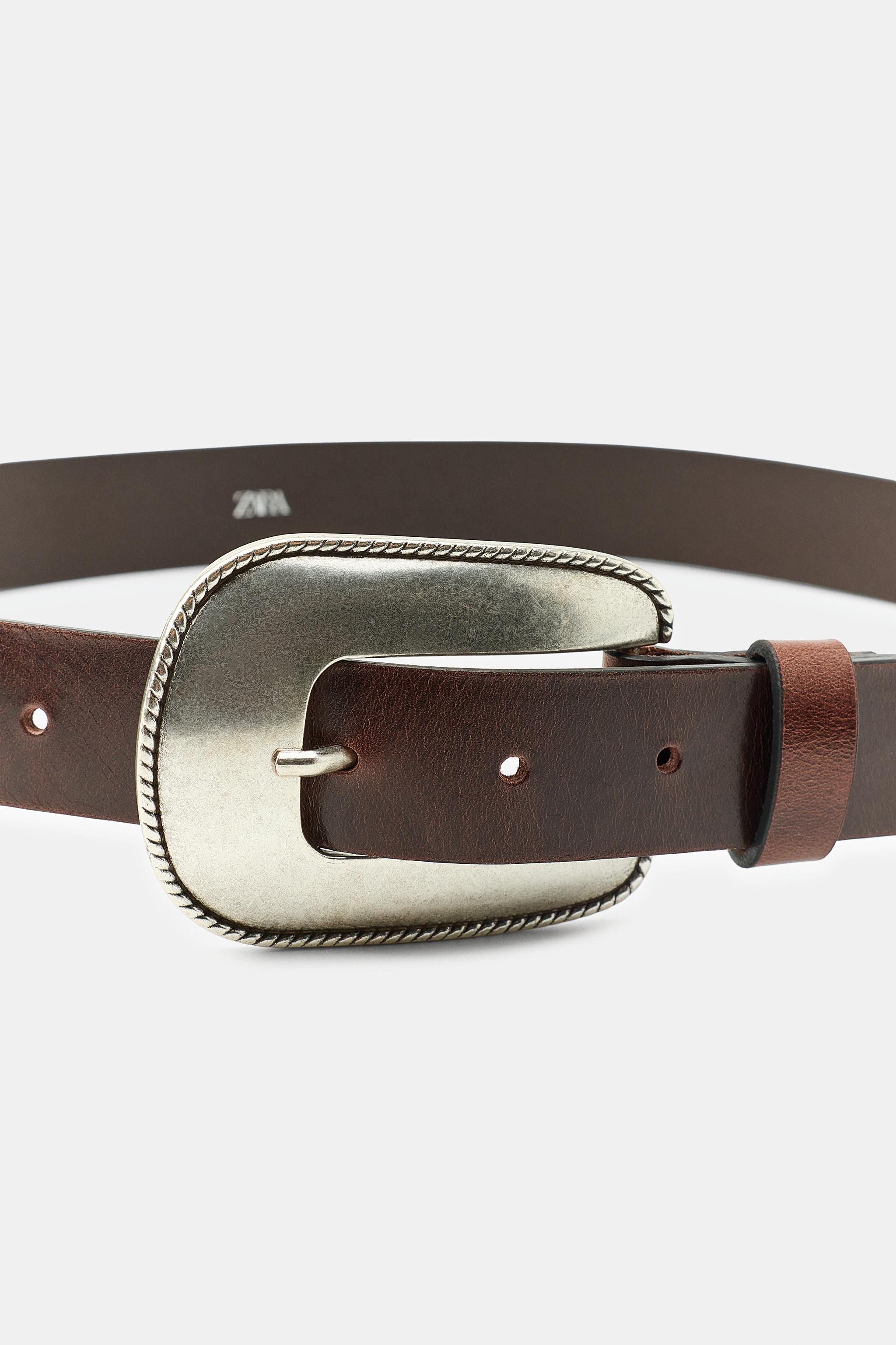 100% LEATHER BELT WITH METAL BUCKLE | Zara UK