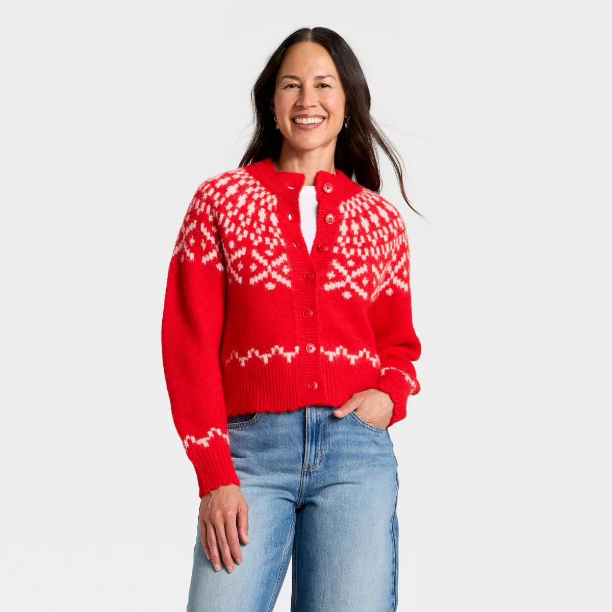 Women's Merriment Cardigan Sweater - Universal Thread™ Red | Target
