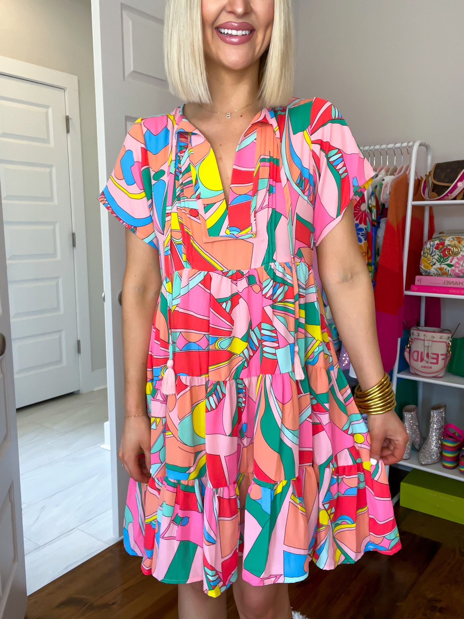 15% off with KELSIE15 
Spring dress / Easter dress / baby shower dress / wedding guest shower dress / rainbow colored dress / multicolored sundress 

#LTKSeasonal #LTKFind #LTKstyletip