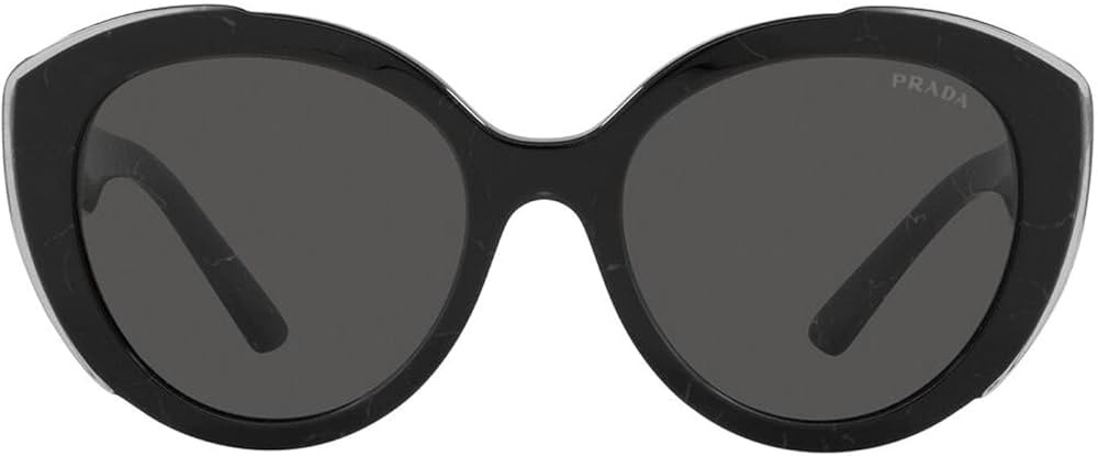 Prada PR 01YS 09V5S0 Black Plastic Cat-Eye Sunglasses Grey Lens | Amazon (US)