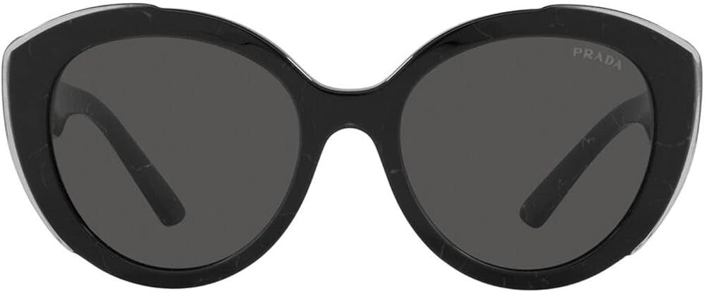 Prada PR 01YS 09V5S0 Black Plastic Cat-Eye Sunglasses Grey Lens | Amazon (US)